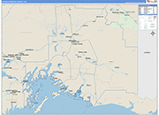 Valdez Cordova County Wall Map Basic Style